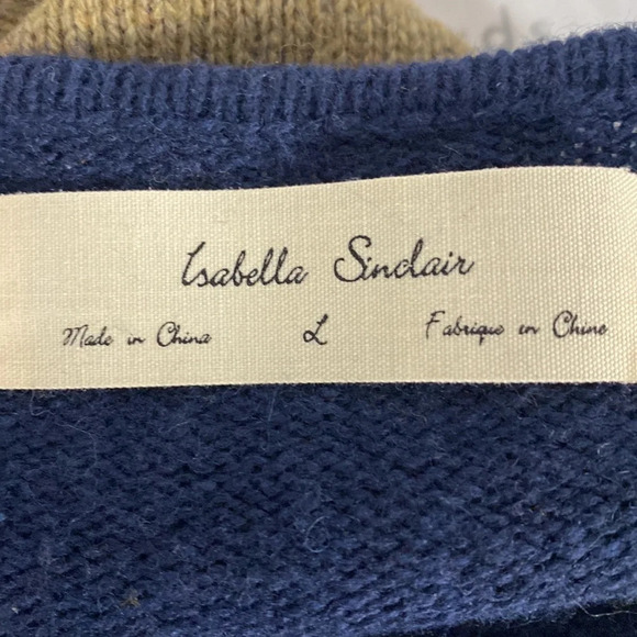 Isabella Sinclair Bohemian Lambswool Blend Knit Romantic Midi Sweater Dress Sz L - Picture 9 of 10